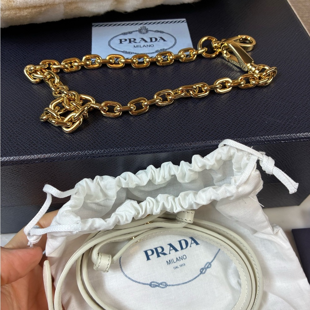 NWT Authentic Prada Re-Edition Beige White Shearling Shoulder Bag - Retail $4000 - Picture 10 of 14